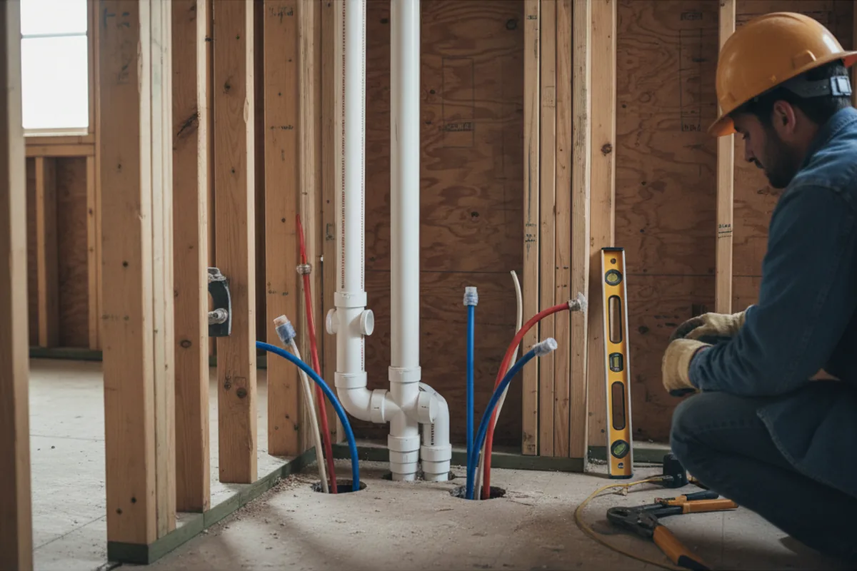 Drain and supply rough-in during Drain Cleaning in Natrona Heights
